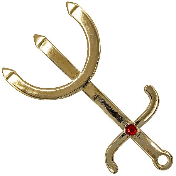 Pingente Grande Tridente Pombogira Dourado Assentamento Igbá