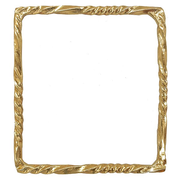 Ide Pulseira Quadrado Premium Orixá Fino Dourado Grande