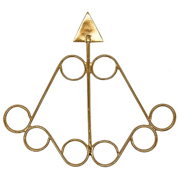 Arco Ofá Dourado Argolas Grande Premium Ferramenta Orixá Ibá