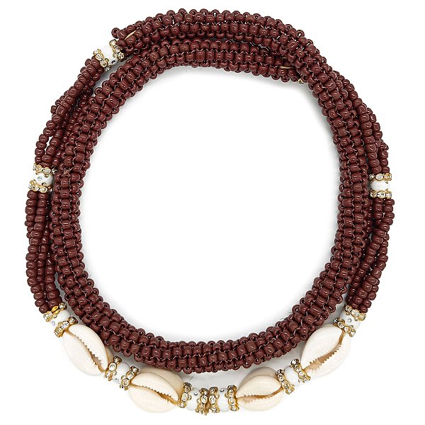 Brajá Chicote Missanga Marrom C/ Búzios