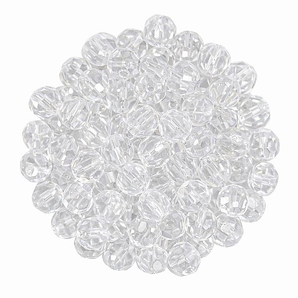 Pacote 160un Cristal 6mm Incolor Transparente Conta Para Guia