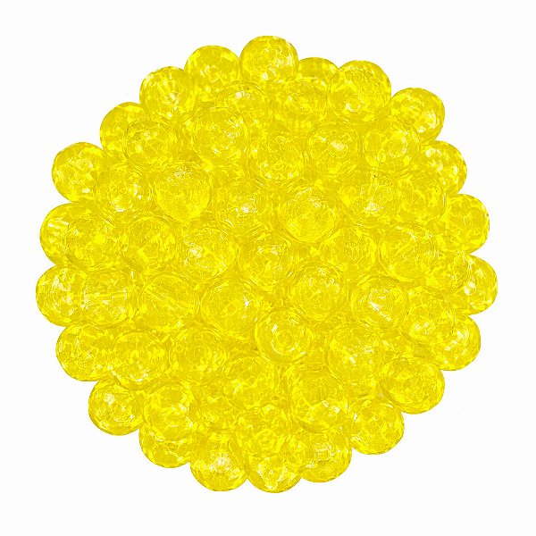 Pacote 160un Cristal 6mm Amarelo Claro Conta Para Guia