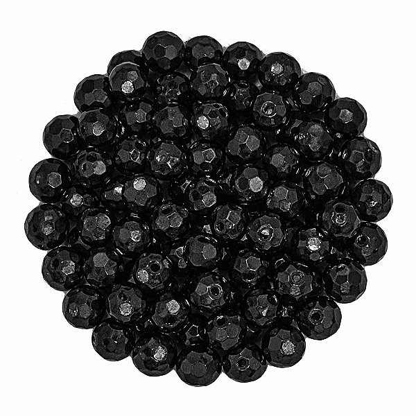 Pacote 160un Cristal 6mm Preto Conta Para Guia