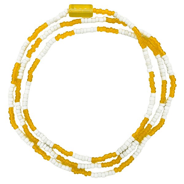 Guia Simples de Missanga Amarelo/Branco C/ Firma