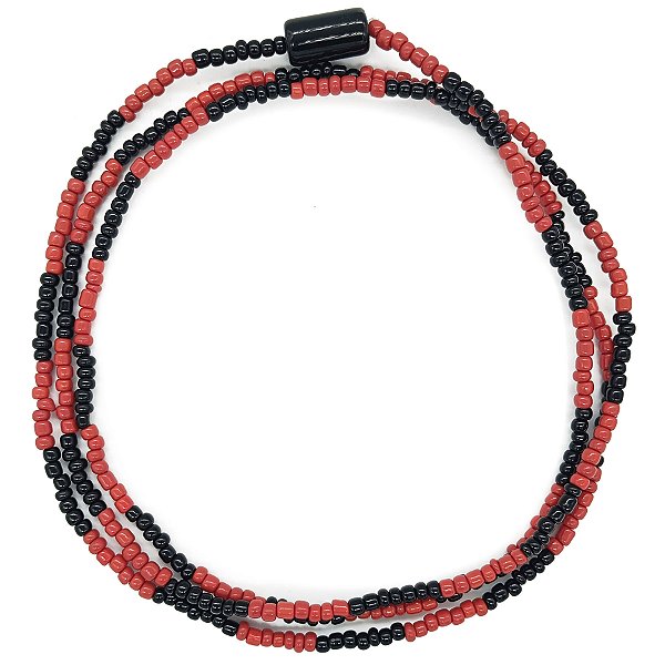 Guia Simples de Missanga Preto/Vermelho C/ Firma