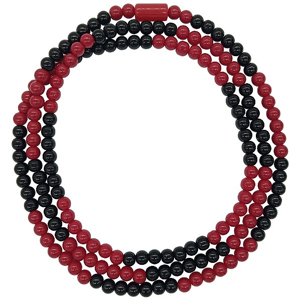 Guia Porcelana Vermelho/Preto 8mm Jablonex Lisa C/ Firma