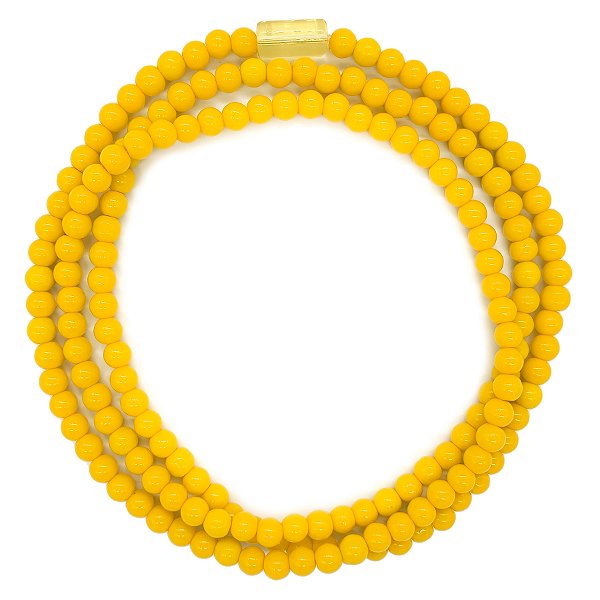 Guia Porcelana Amarelo 8mm Jablonex Lisa C/ Firma