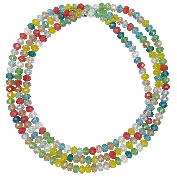 Guia de Cristal Colorida Transparente com Strass S/ Firma Ciganos Claro