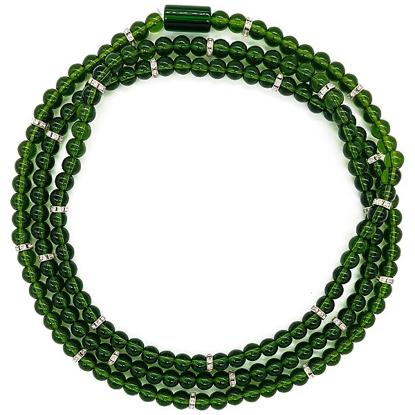 Guia de Porcelana Verde C/ Entremeio de Strass e Firma