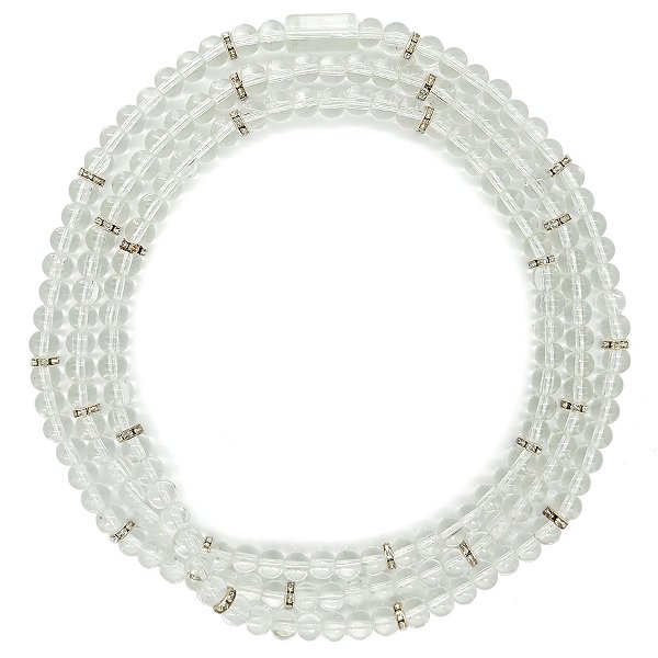 Guia de Porcelana Incolor C/ Entremeio de Strass e Firma