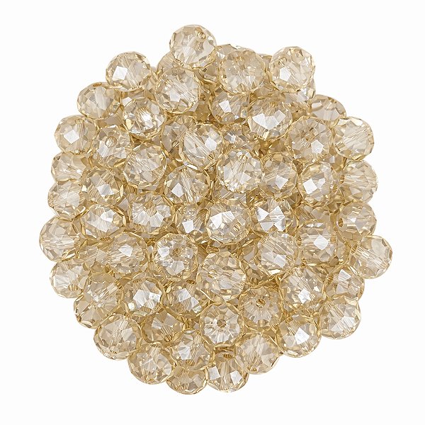 Pacote 160un Cristal 10mm Bege Conta Para Guia