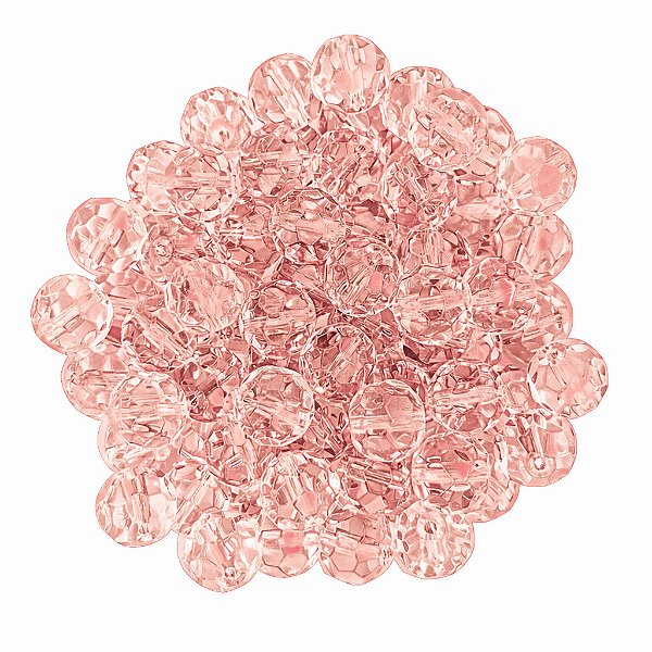 Pacote 160un Cristal 10mm Rosa Conta Para Guia