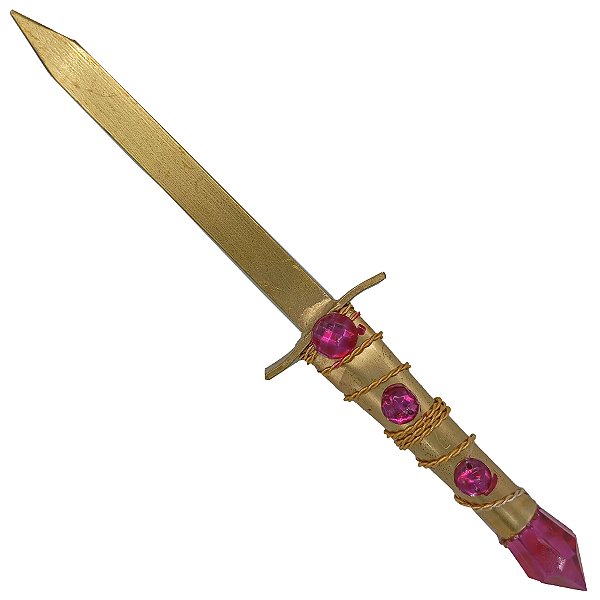 Faca Punhal Médio S/ Corte P/ Assentamento C/ Pedraria Pink