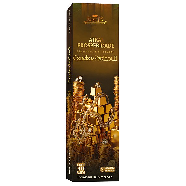 Incenso Premium 10 Varetas Atrai Prosperidade Canela e Patchouli