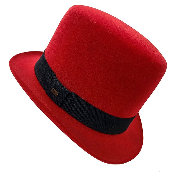 Cartola Alta Veludo Premium Exu Vermelho