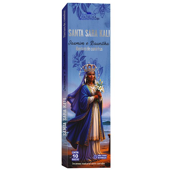 Incenso Premium 10 Varetas Santa Sara Kali Jasmim e Baunilha