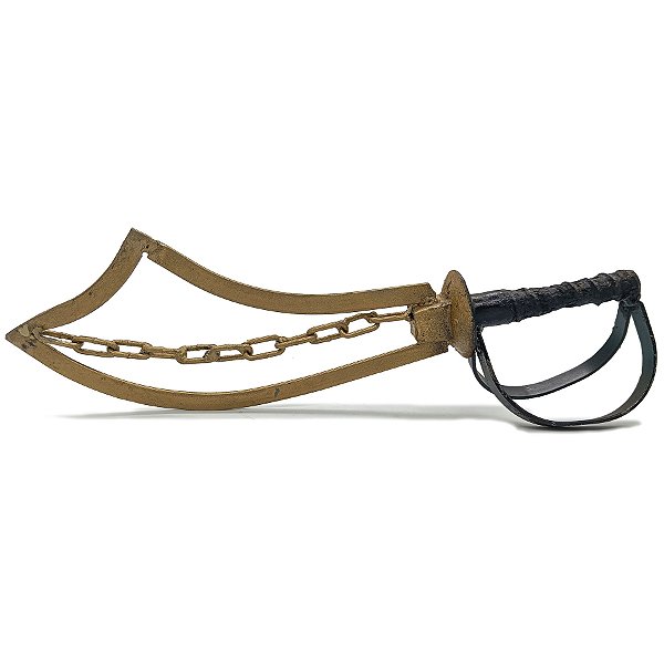 Espada Vazada Ogum Ferro Forjado Dourado/Preto