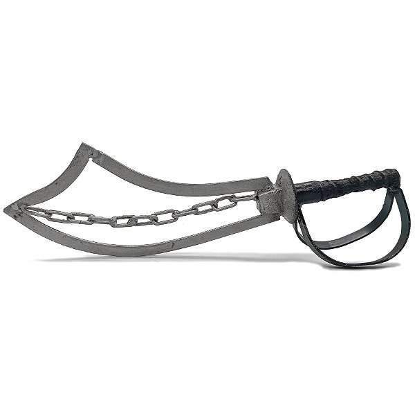 Espada Vazada Ogum Ferro Forjado Prata/Preto