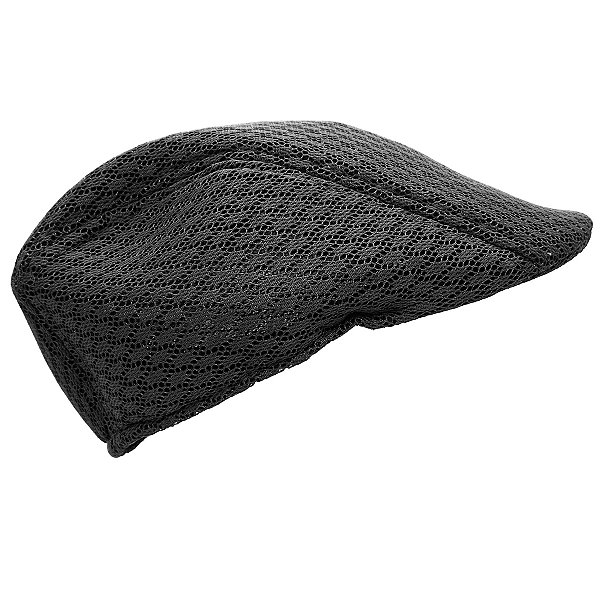 Boina Masculina Italiana Tecido Preto Rede Mash Respirável Jornaleiro
