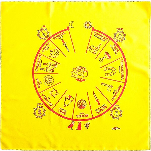 Toalha Tarot Amarelo Leitura Espiritual