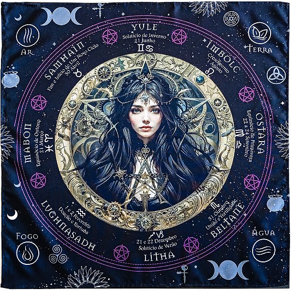 Toalha P/ Leitura de Tarot Bruxa Celta Umbanda