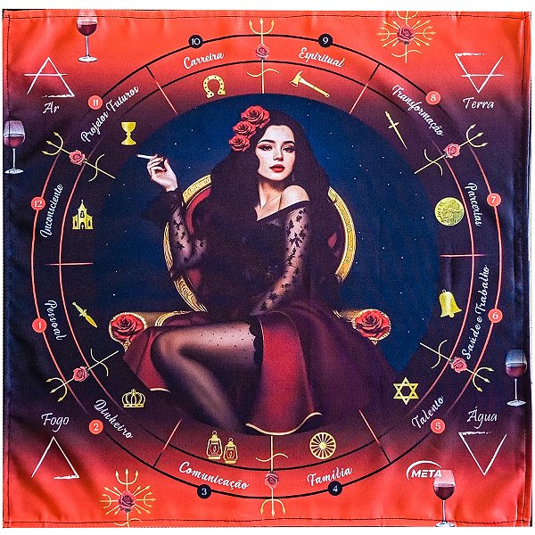 Toalha P/ Leitura de Tarot Pombogira Sentada Umbanda