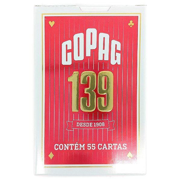 Baralho Clássico Copag139 Vermelho Original 55 Cartas