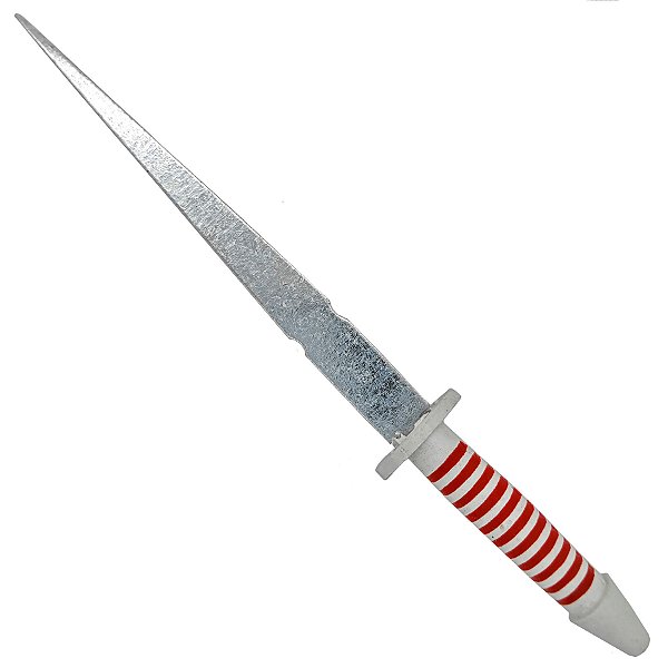 Ponteiro N1 Faca Punhal 9cm P/ Assentamento Cabo Plástico Branco/Vermelho