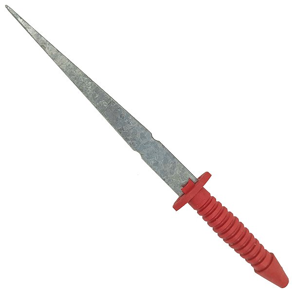 Ponteiro N2 Faca Punhal 11cm P/ Assentamento Cabo Plástico Vermelho