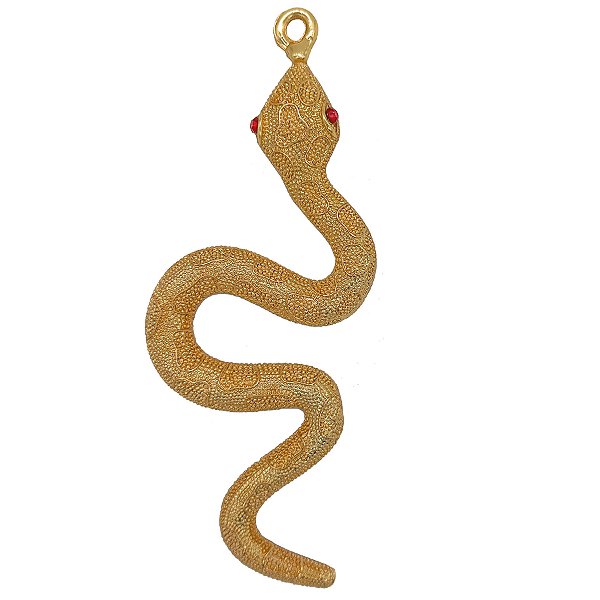 Pingente Cobra Dourada Serpente Ferramenta P/ Assentamento Oxumaré Ewá