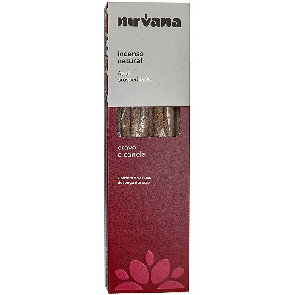 Incenso Natural Nirvana Inspira 9 Varetas Cravo/Canela