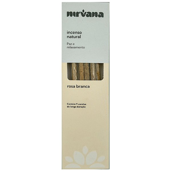 Incenso Natural Nirvana Inspira 9 Varetas Rosa Branca