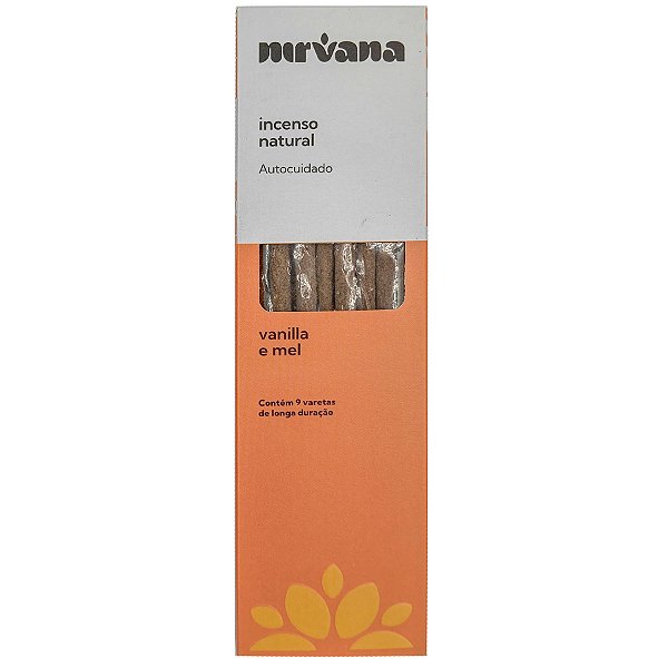 Incenso Natural Nirvana Inspira 9 Varetas Vanilla/Mel