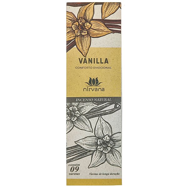Incenso Natural Nirvana 9 Varetas Baunilha (Vanilla)