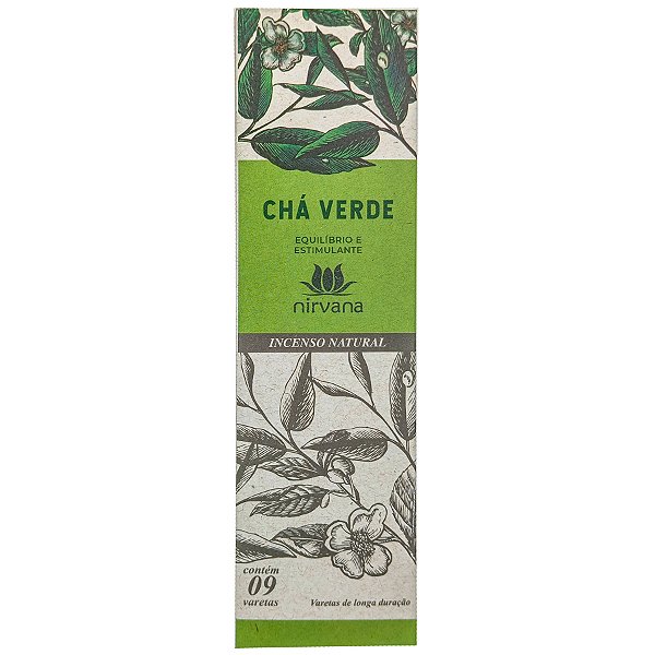 Incenso Natural Nirvana 9 Varetas Chá Verde