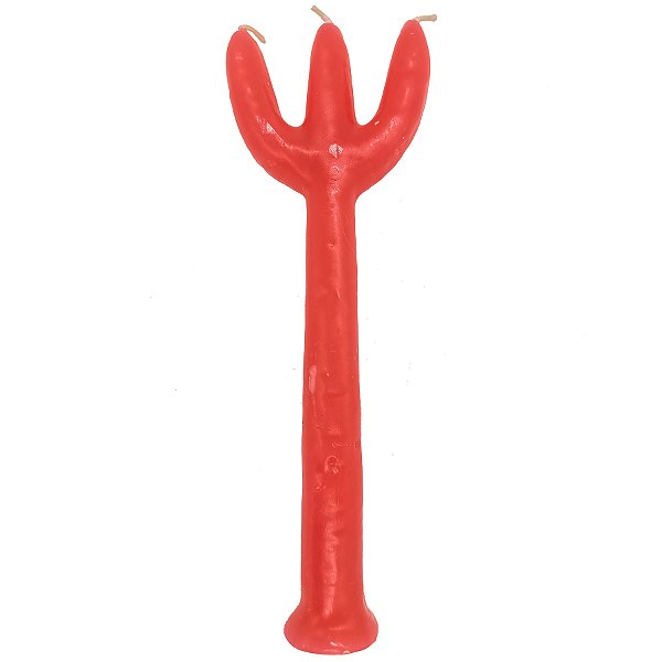 Vela de Magia Tridente Receptivo Pombagira Vermelho