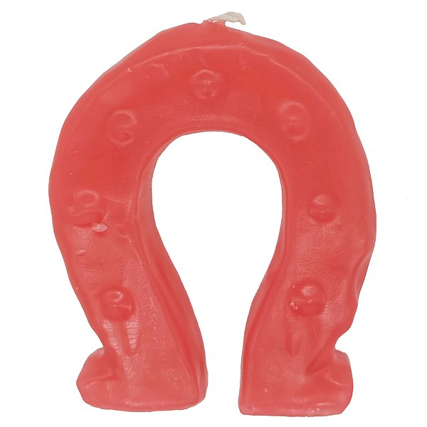 Vela de Magia Prosperidade Sorte Ferradura Vermelha