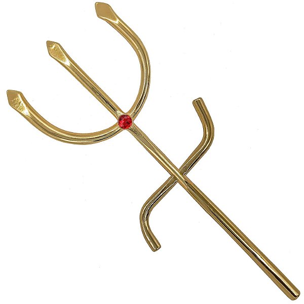 Tridente C/ Pedraria Garfo Pombagira Ferramenta Assentamento Igbá Dourado