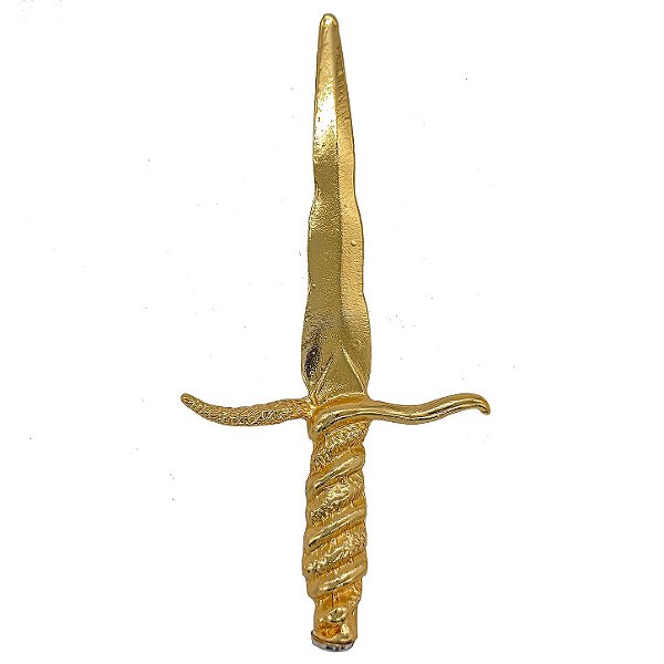 Mini Punhal Cigano C/ Cristal P/ Assentamento Dourado