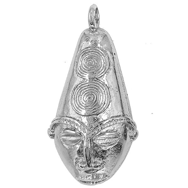 Pingente Máscara Africana Ancestral Prata