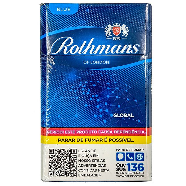 Maço Cigarro Rothmans Blue Azul Global Connection Carteira 20Un