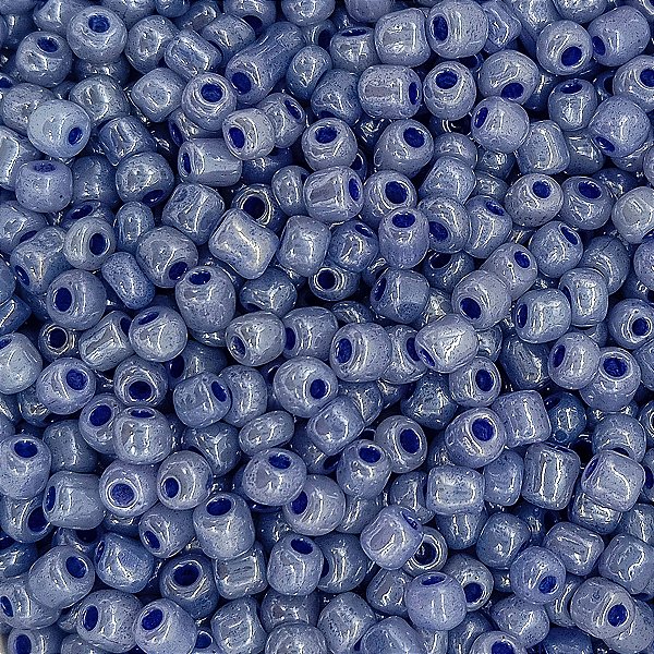 Miçanga Pacote 500g Conta de Missanga Leitosa Perolada Azul Jeans
