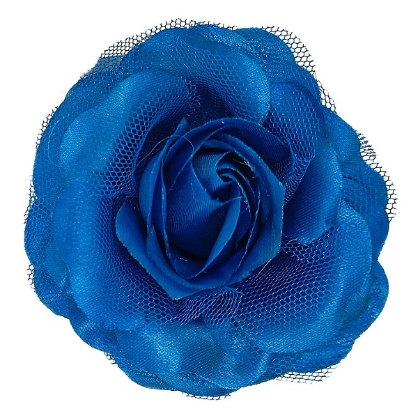 Presilha Grampo de Cabelo Rosa C/ Tule Broche Alfinete Azul 1