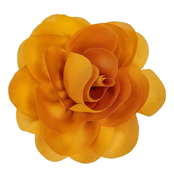 Presilha Grampo de Cabelo Rosa Tecido Broche Alfinete Amarelo Mostarda