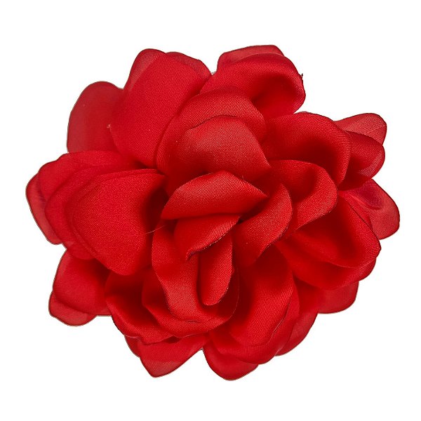 Presilha Grampo de Cabelo Rosa Tecido Broche Alfinete Vermelho