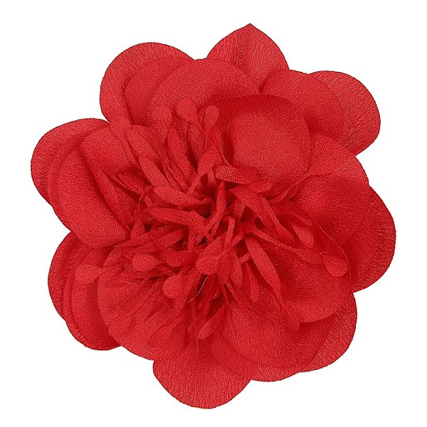 Presilha Grampo de Cabelo Rosa C/ Penduricalhos Broche Alfinete Vermelho