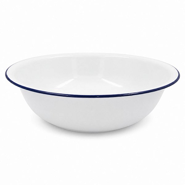 Bacia Esmaltada Agata Branca Diversos Tamanhos 28cm a 38cm
