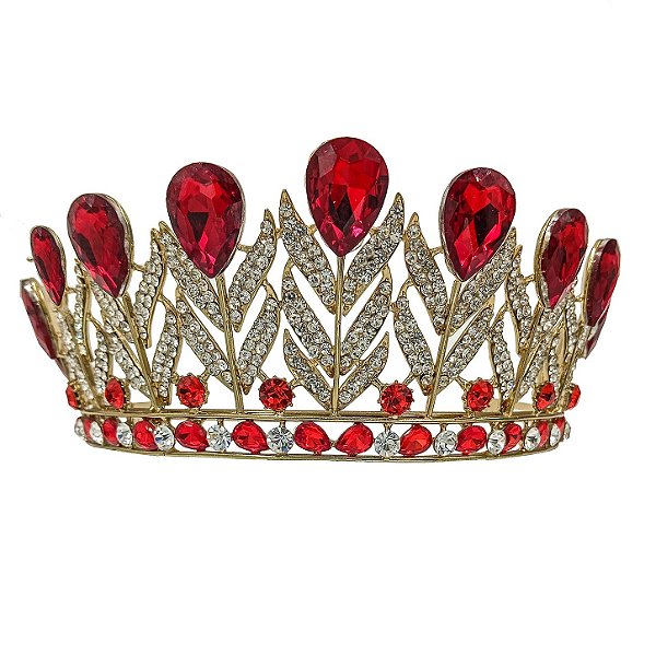 Coroa Grande Premium C/ Pedrarias P/ Pombagira e Assentamentos Vermelho