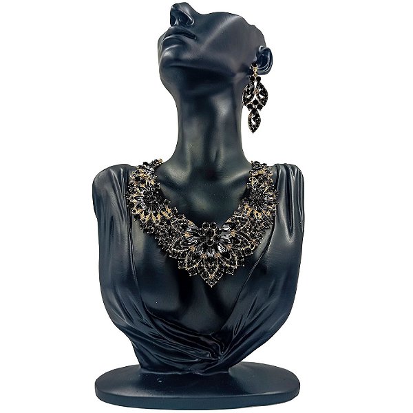 Conjunto Colar + Brincos Premium P/ Pombagira M2 Preto