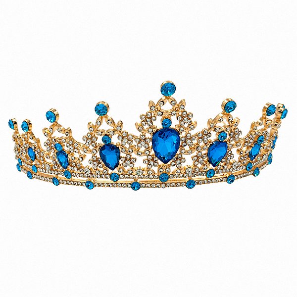 Tiara C/ Pedraria Azul Claro P/ Pombagira e Assentamentos